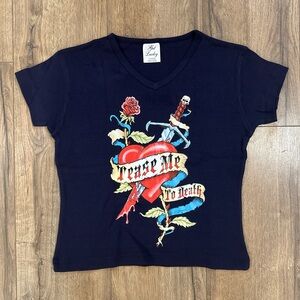 Shirt with Heart and Rose Design